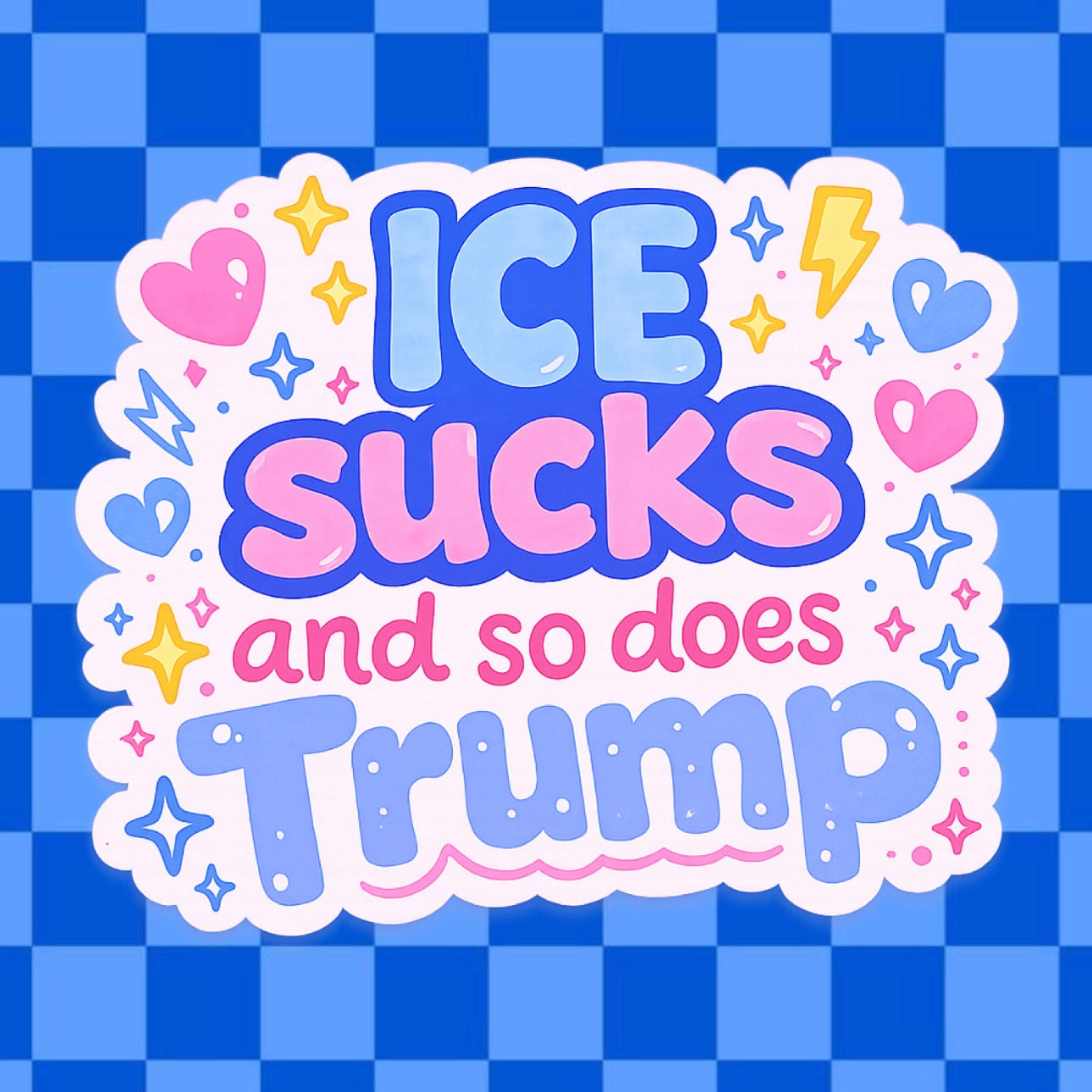 ICE Sucks And So Does Trump Vinyl Sticker