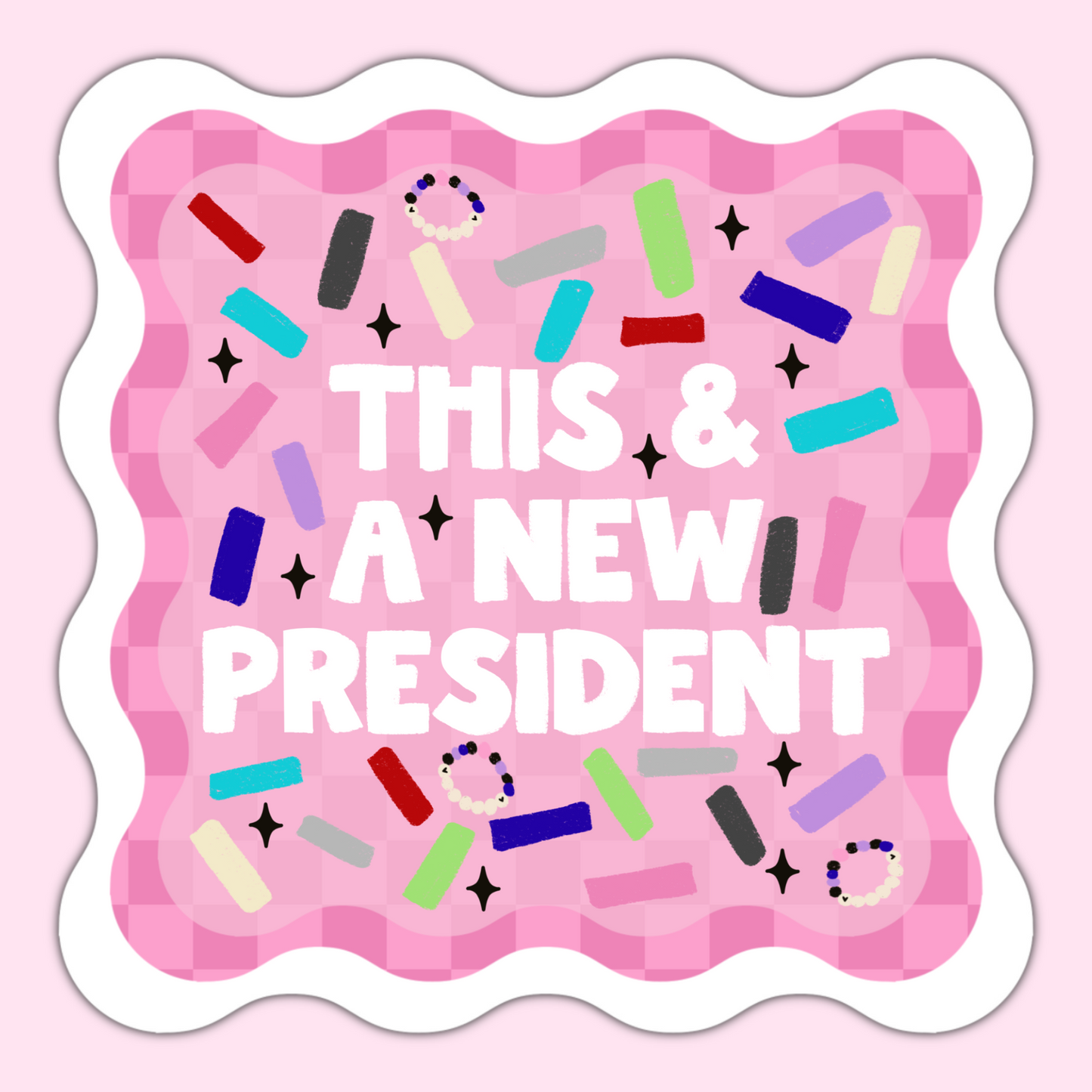 This & A New President Sparkly Concert Inspired Vinyl Sticker