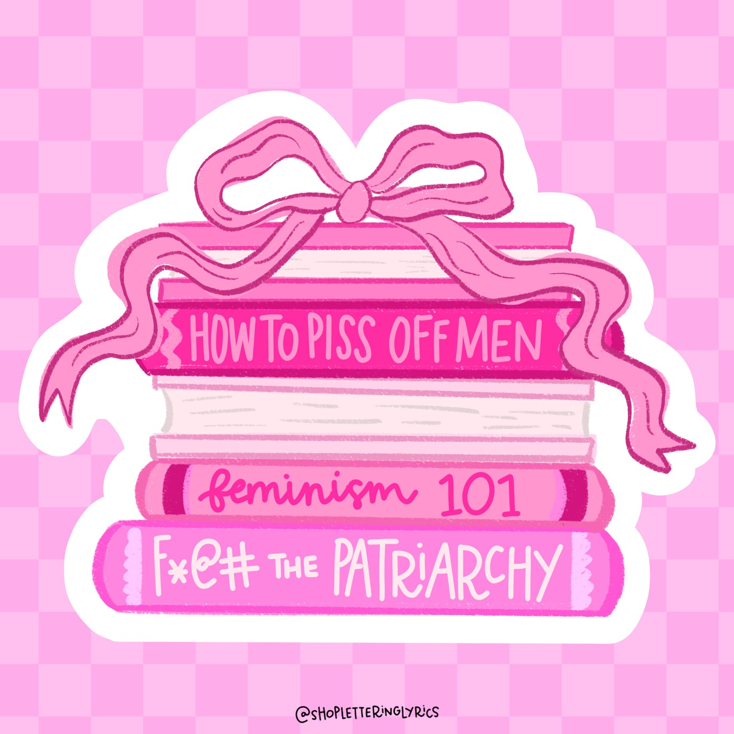 Feminism Book Stack Vinyl Sticker