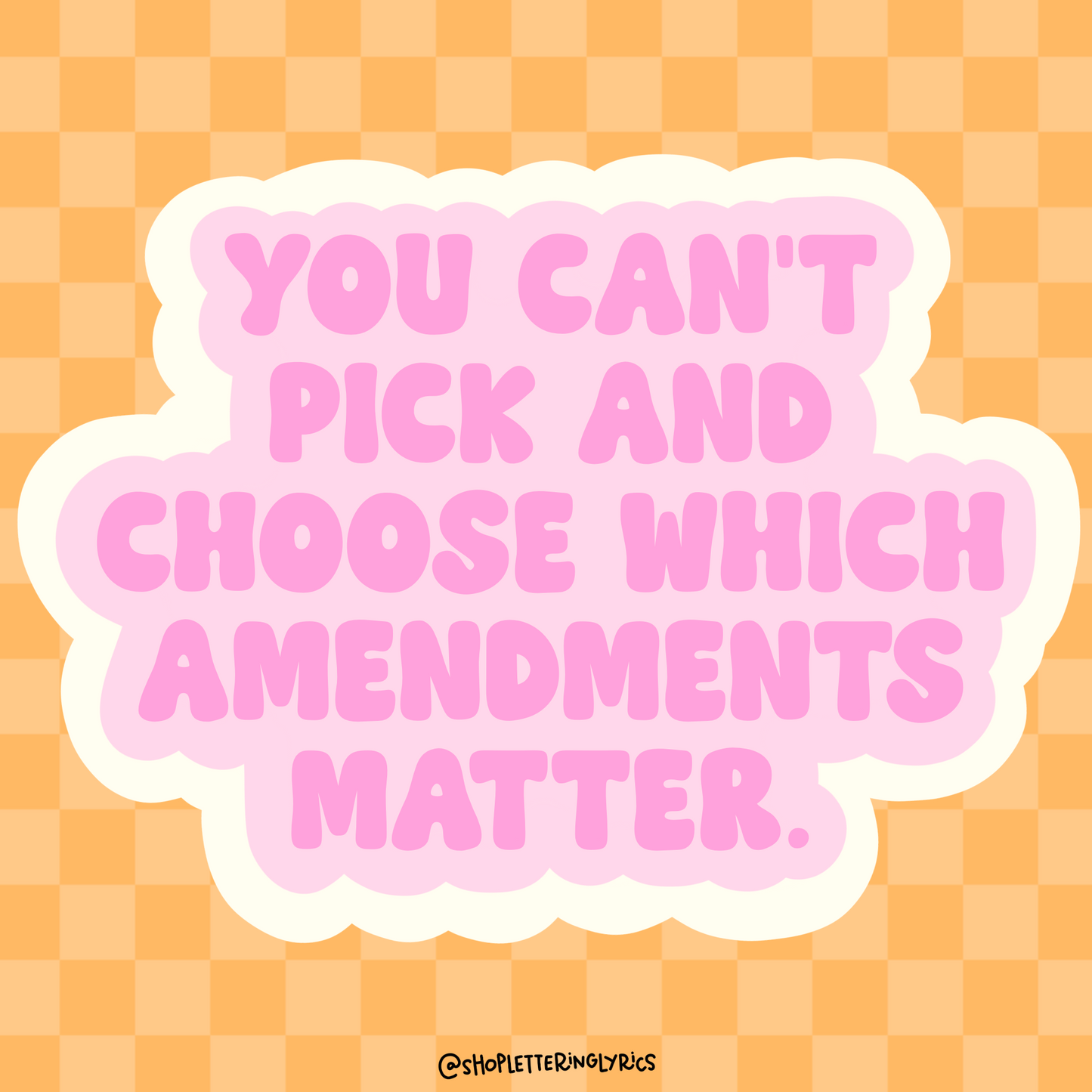 You Cant Pick And Choose Which Amendments Matter Vinyl Sticker