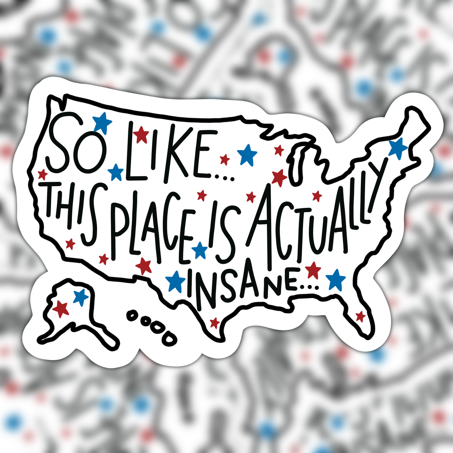 So Like This Place Is Actually Insane USA Vinyl Sticker