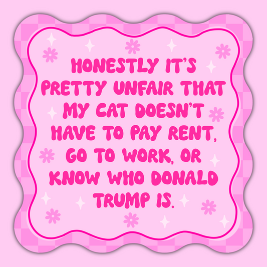 Unfair Cat Vinyl Sticker