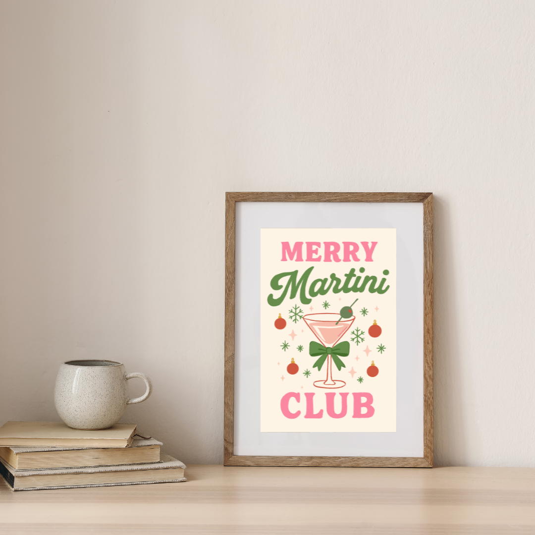 DIGITAL DOWNLOAD Merry Martini Club Home Decor (8.5 x 11 PNG)