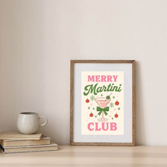 DIGITAL DOWNLOAD Merry Martini Club Home Decor (8.5 x 11 PNG)
