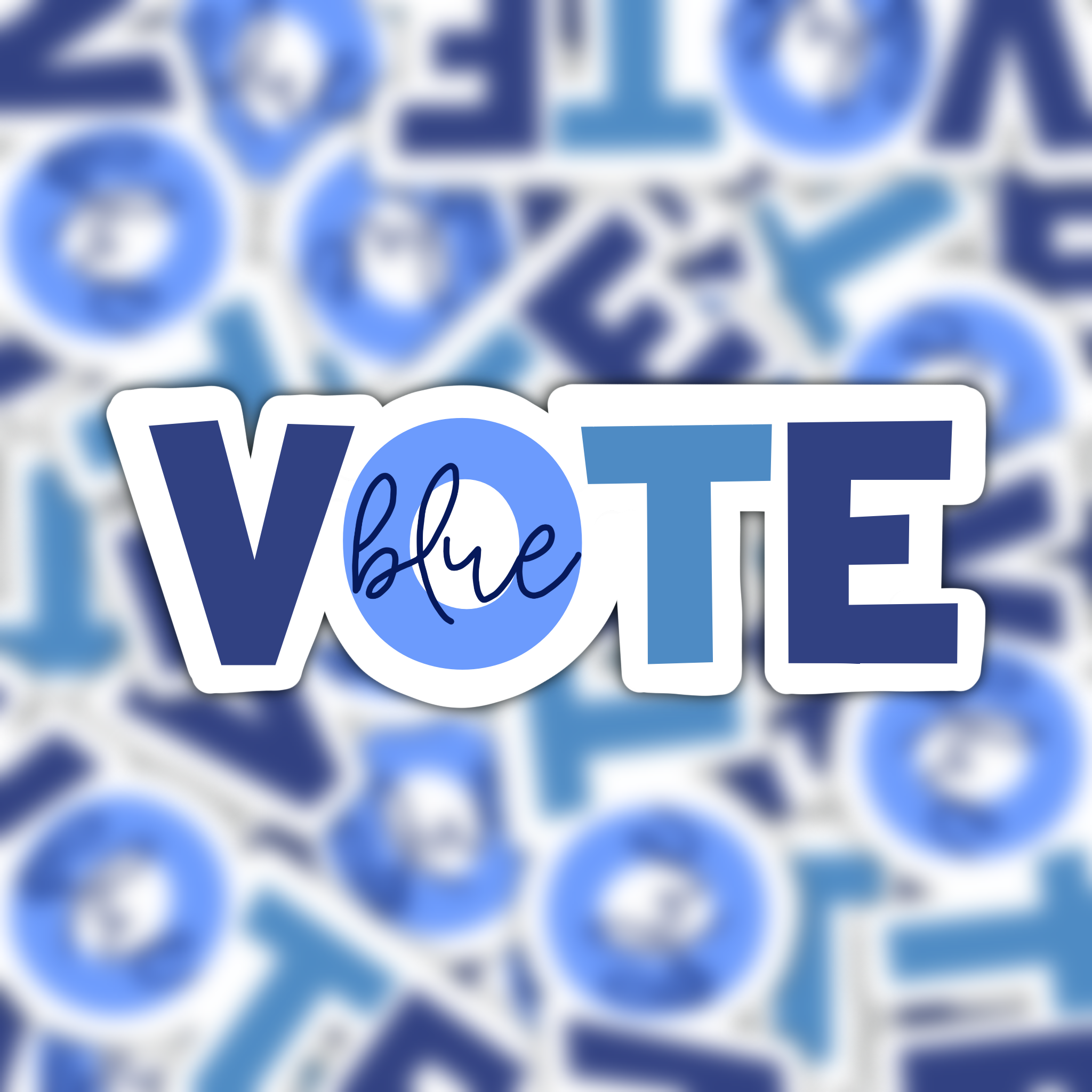 Vote Blue Cursive Vinyl Sticker – Shop Lettering Lyrics