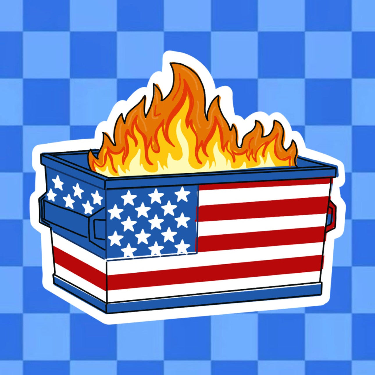 America Dumpster Fire Vinyl Sticker