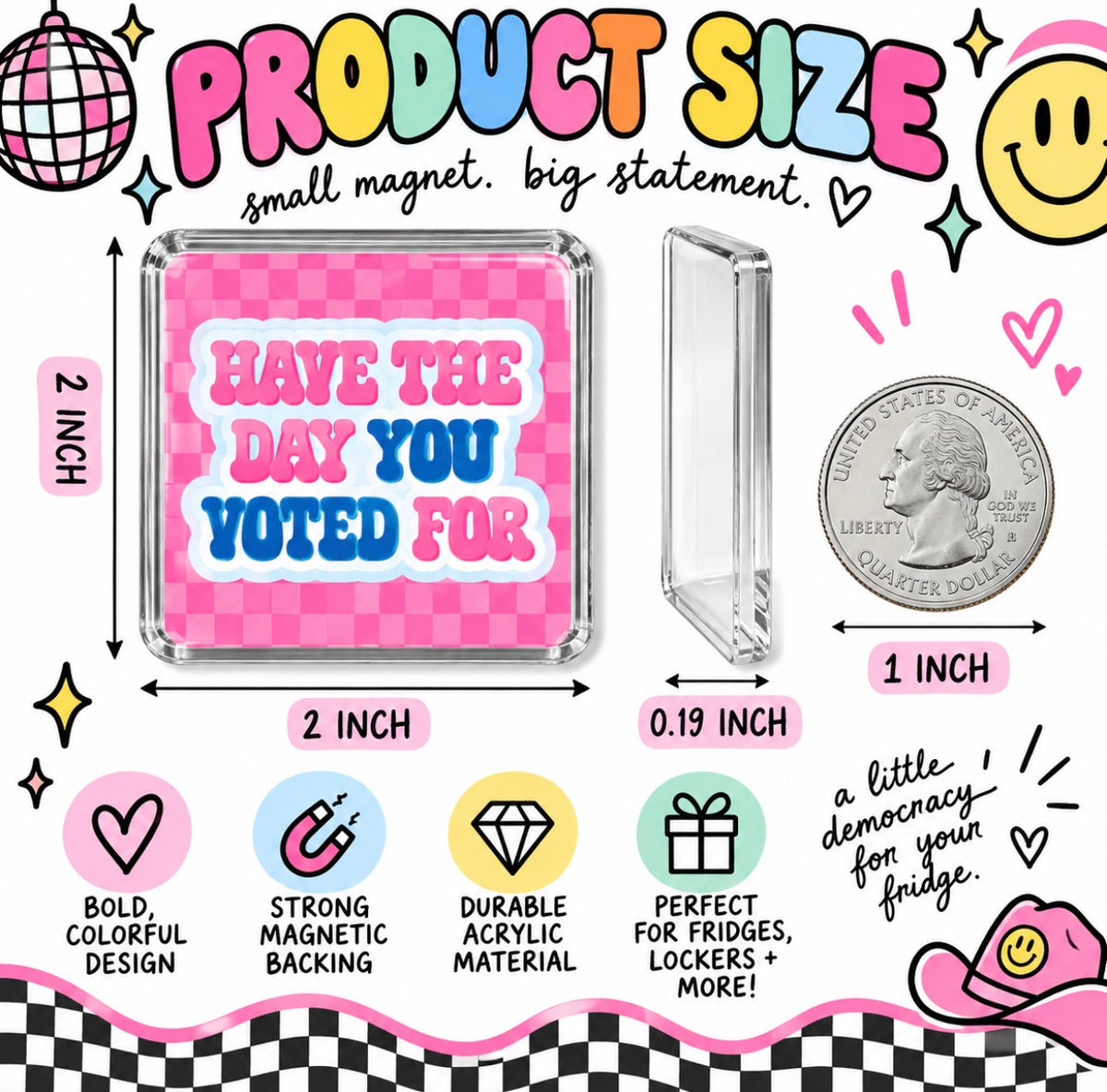 Have The Day You Voted For 2x2 Inch Square Magnet