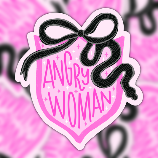 Angry Woman Snake Vinyl Sticker