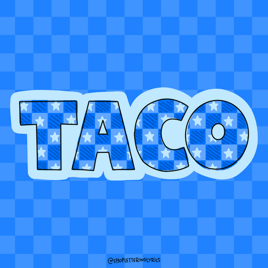 TACO Blue Stars Vinyl Sticker