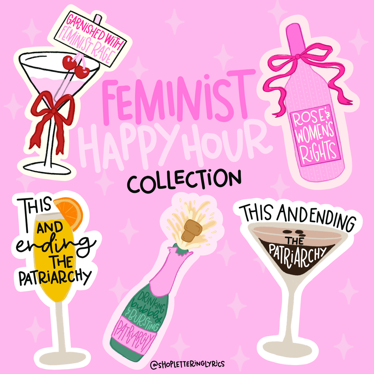 Feminist Happy Hour Collection Vinyl Sticker Bundle