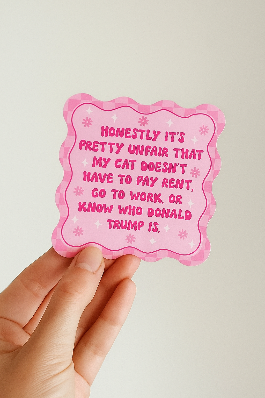 Unfair Cat Vinyl Sticker
