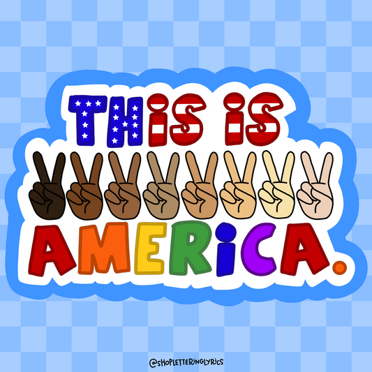 This Is America Peace Sign Hands Vinyl Sticker