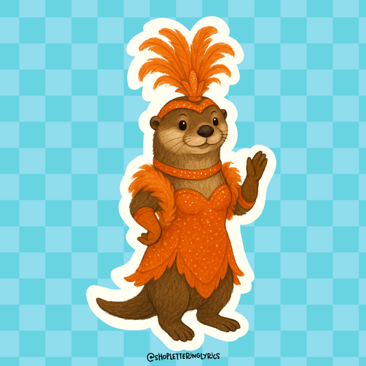 Orange Otter Showgirl Vinyl Sticker