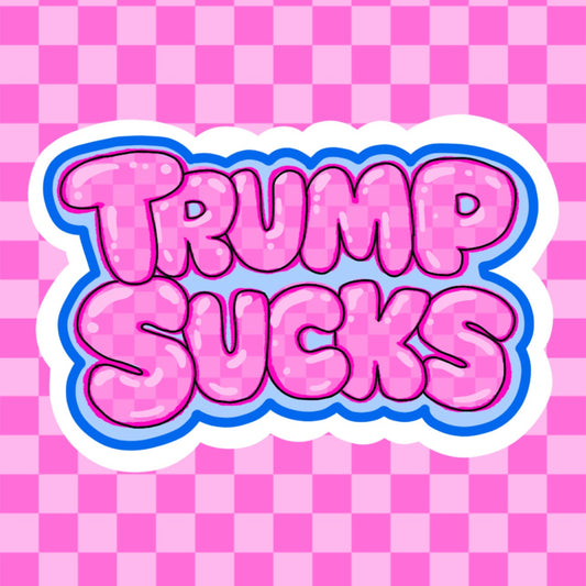 Trump Sucks Checkered Vinyl Sticker