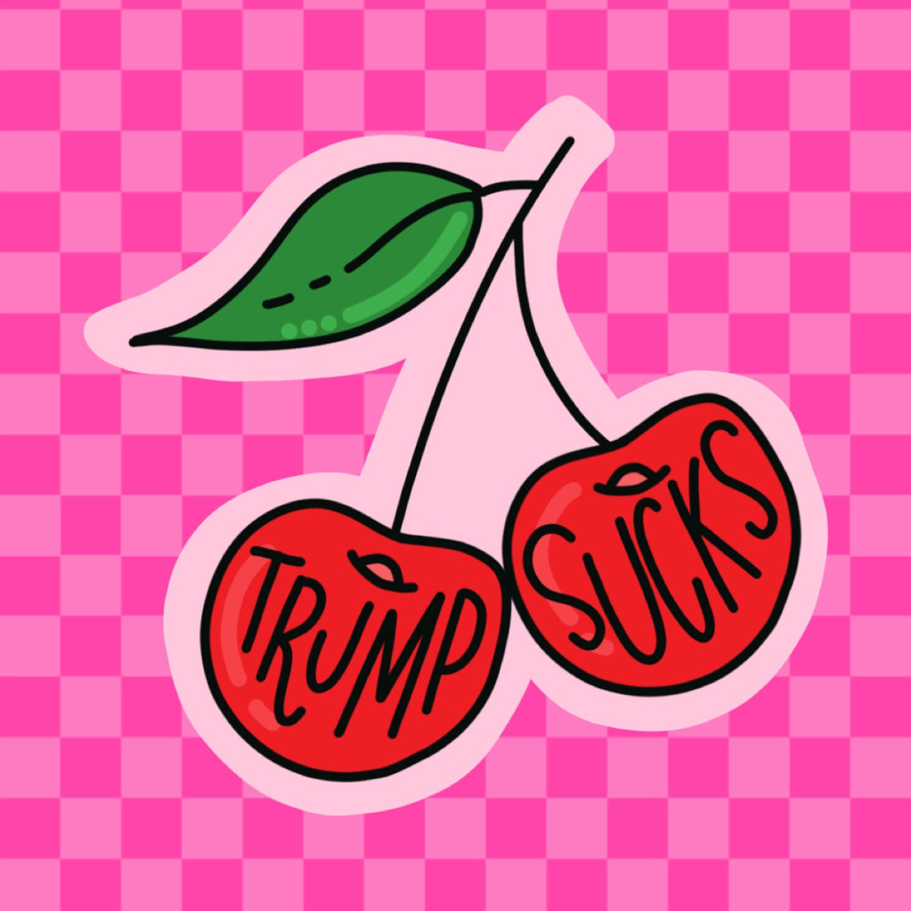 Donald Sucks Cherry No Bow Vinyl Sticker