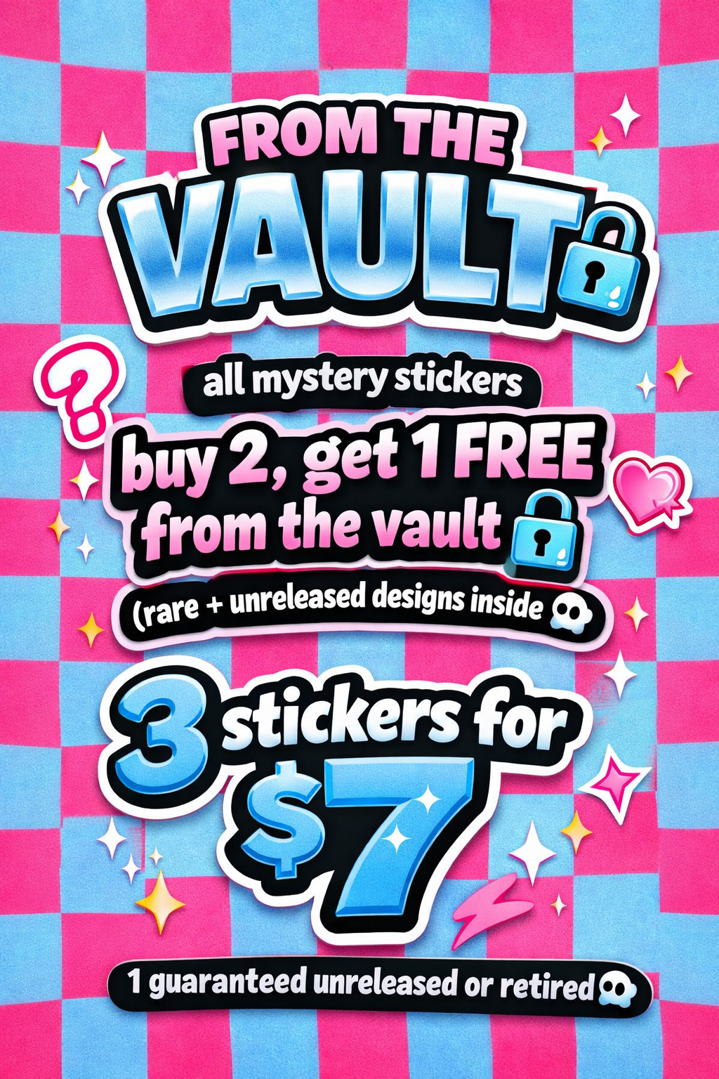 From the Vault Mystery Vinyl Stickers 3 for $7