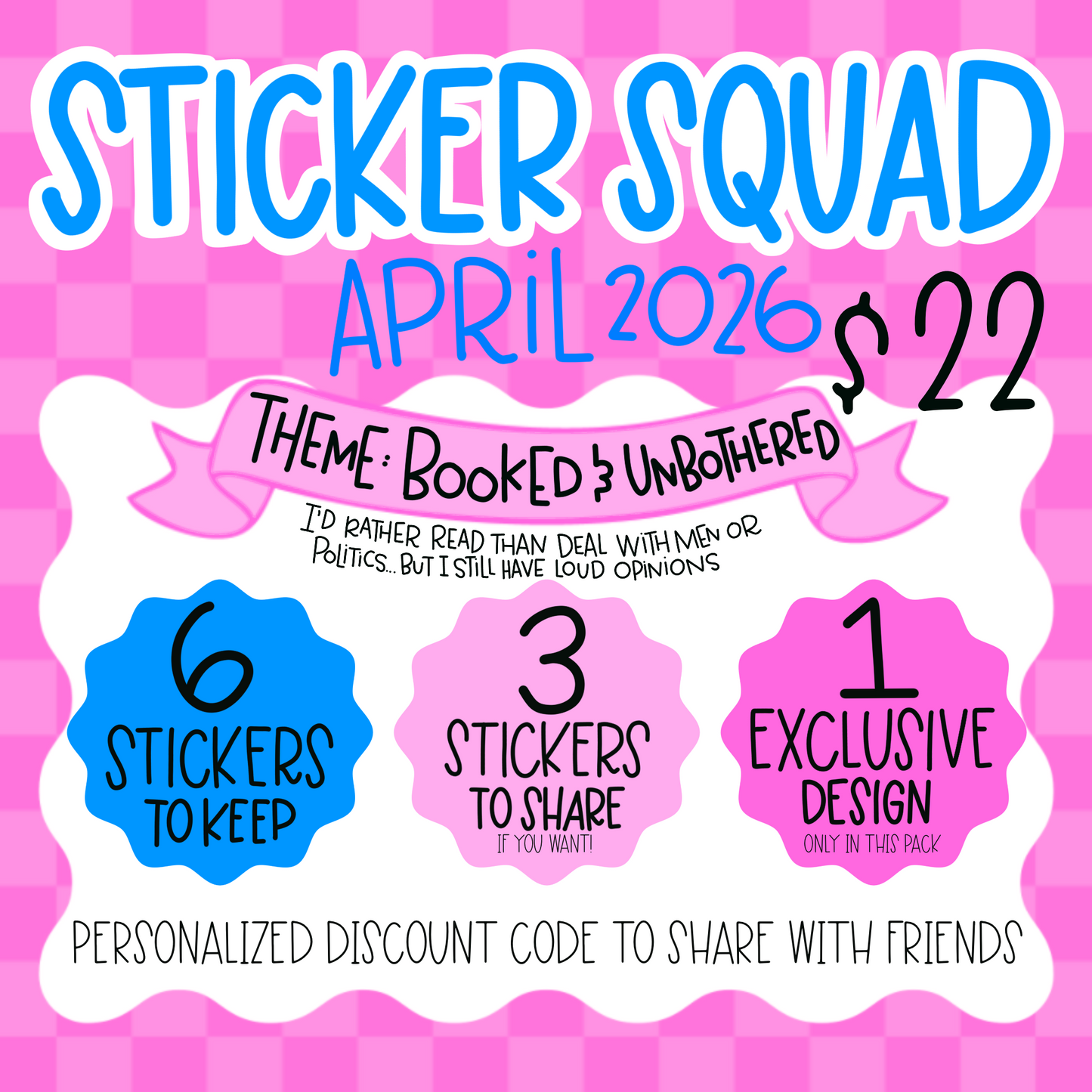 Sticker Squad (April 2026) Booked & Unbothered - For the Readers