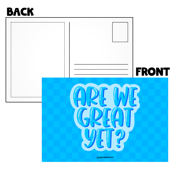 *PREORDER* Are We Great Yet? Post Card