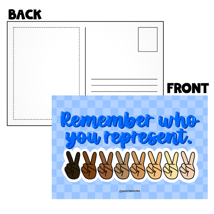 DIGITAL DOWNLOAD Remember Who You Represent Post Card