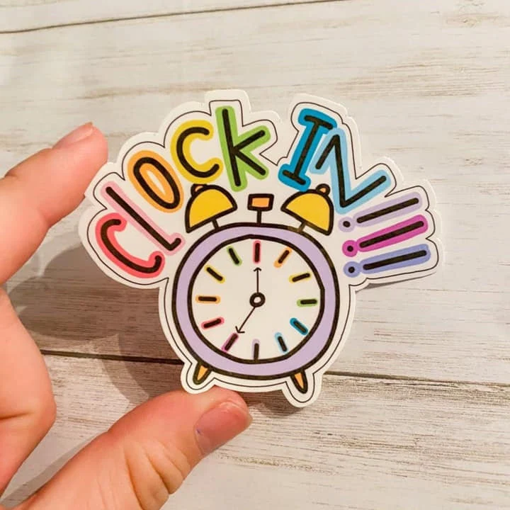 Clock In Vinyl Sticker