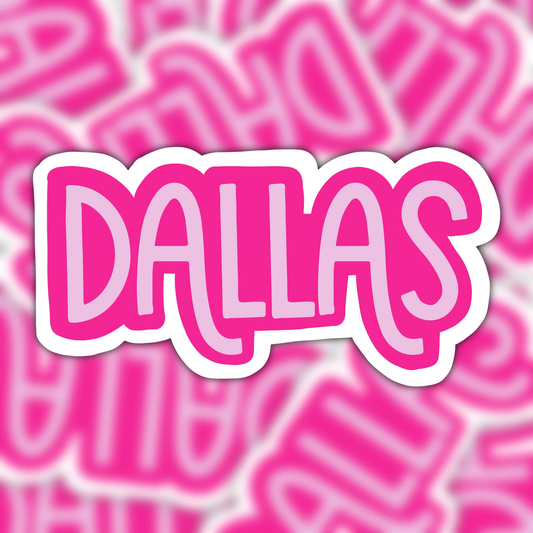 Dallas Pink Vinyl Sticker