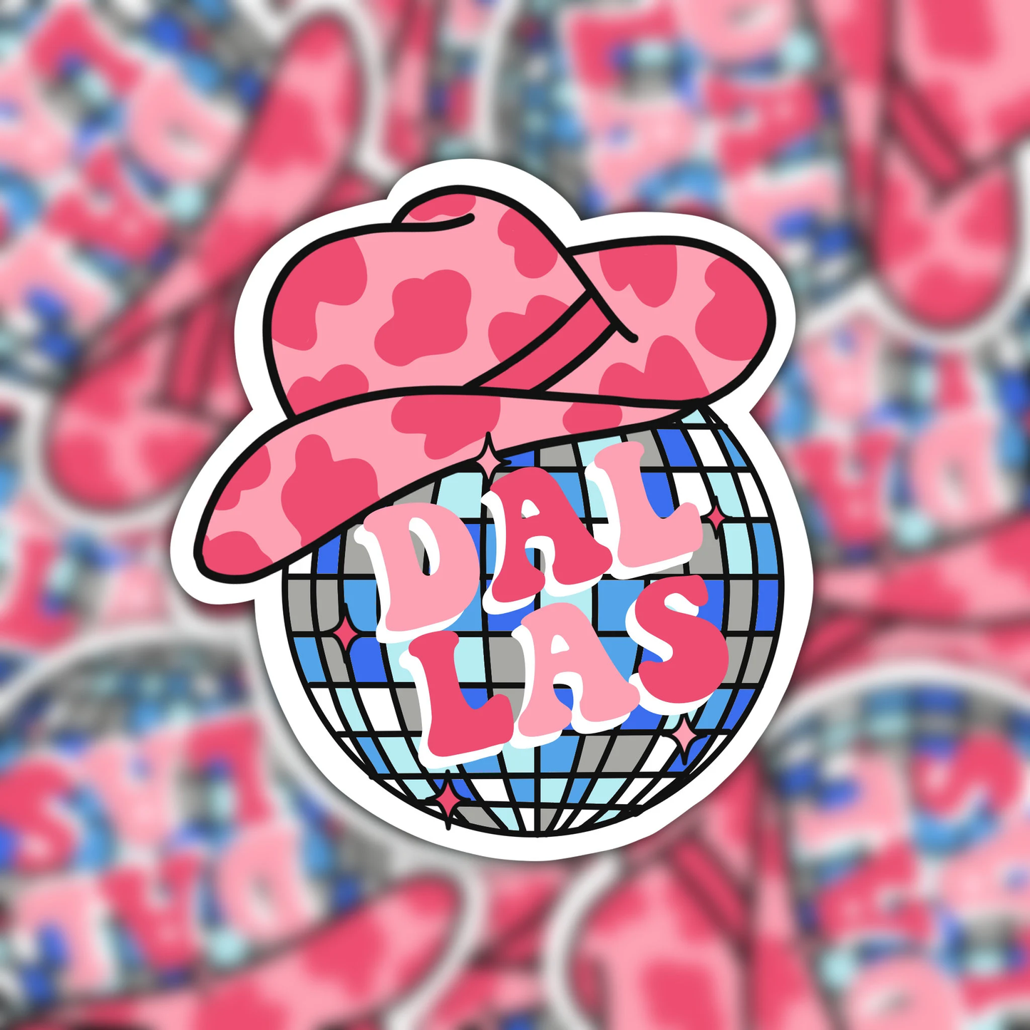 Dallas Disco Ball Hat Vinyl Sticker